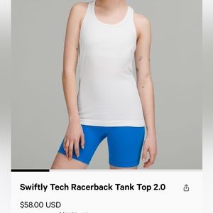 Lululemon, Swiftly Tech Racerback 2.0, White